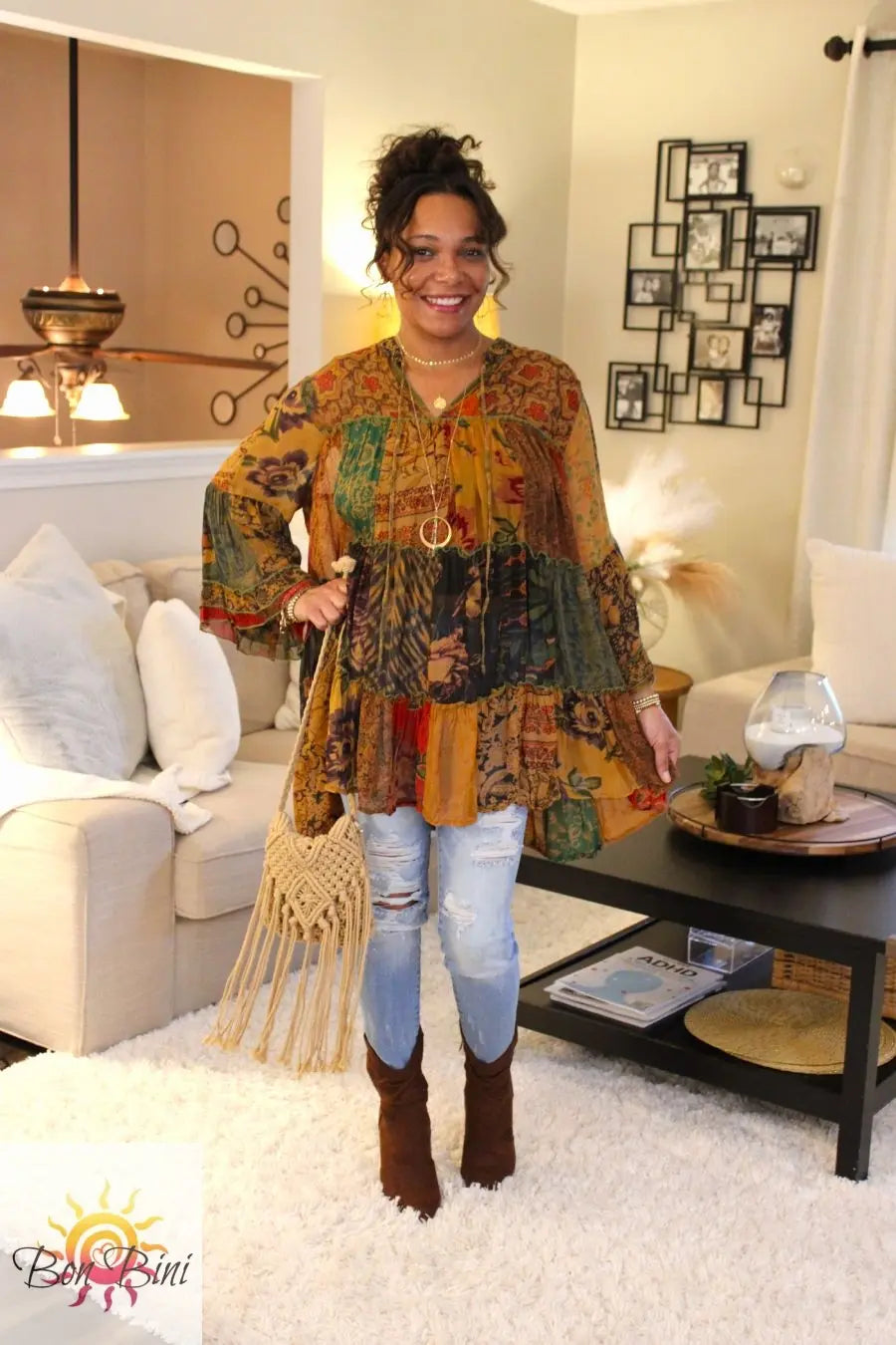 YT Earthy Boho Jhabla Top