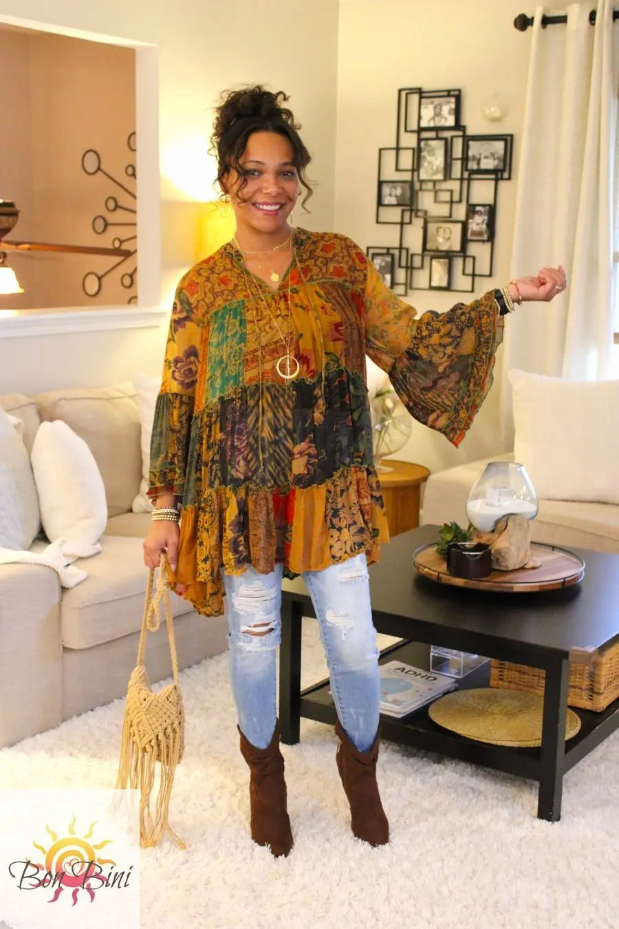 YT Earthy Boho Jhabla Top