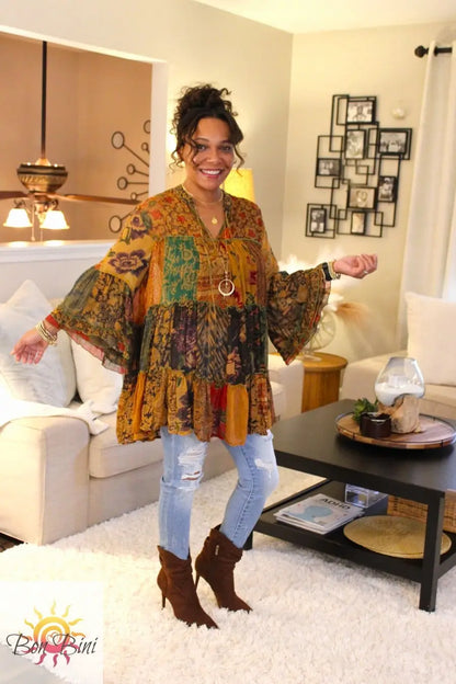 YT Earthy Boho Jhabla Top