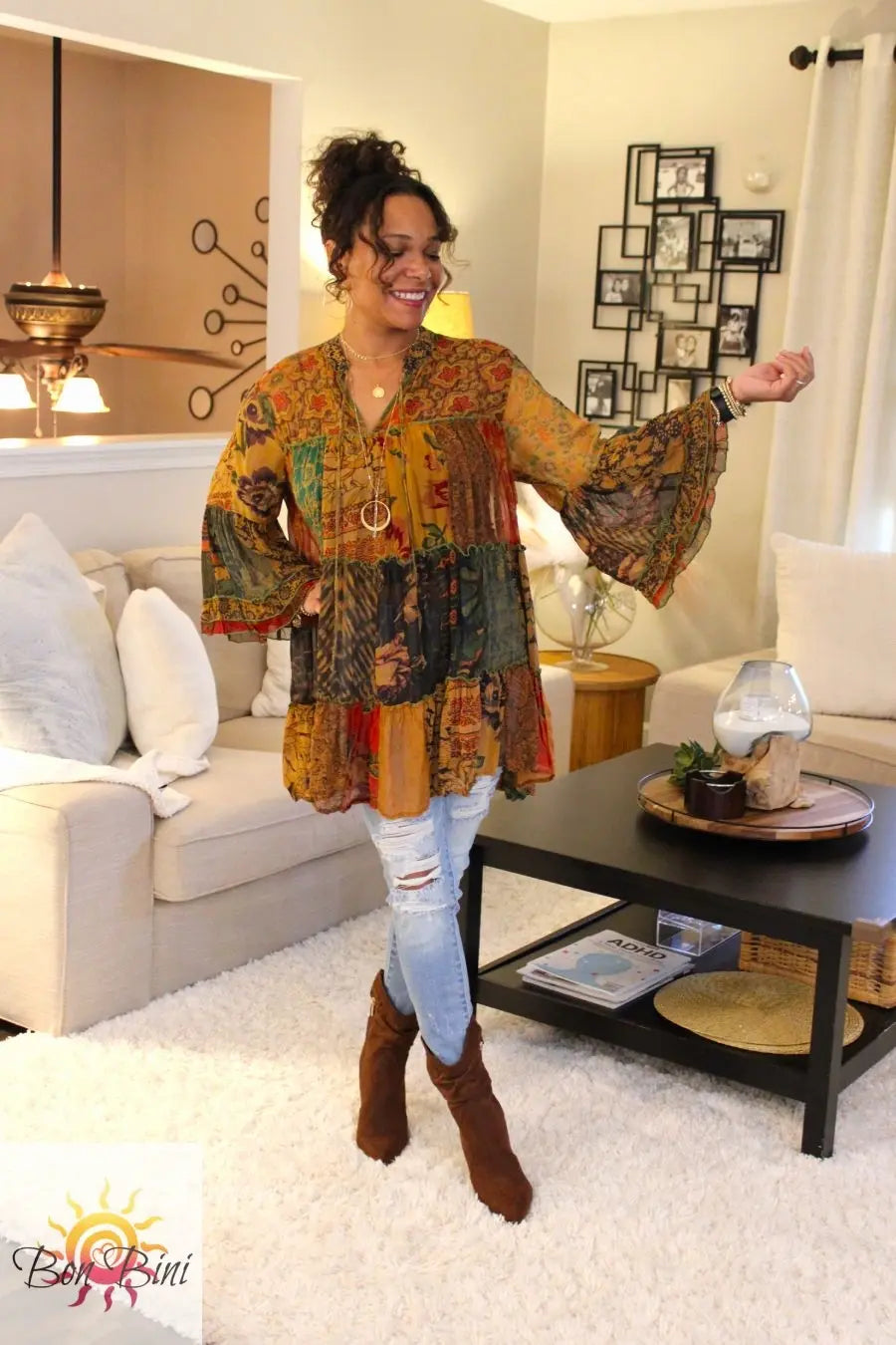 YT Earthy Boho Jhabla Top