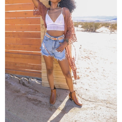 Embroidered Butterfly Lace Kimono