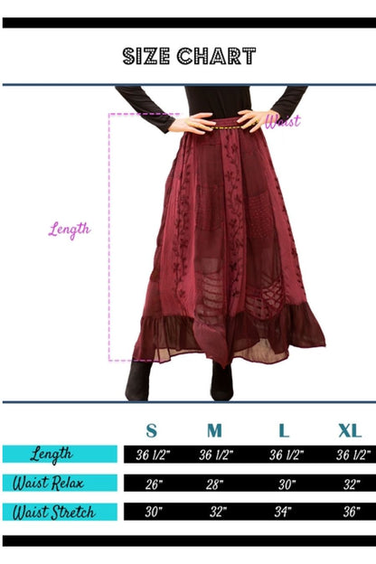 YT Embroidered Maxi Skirt