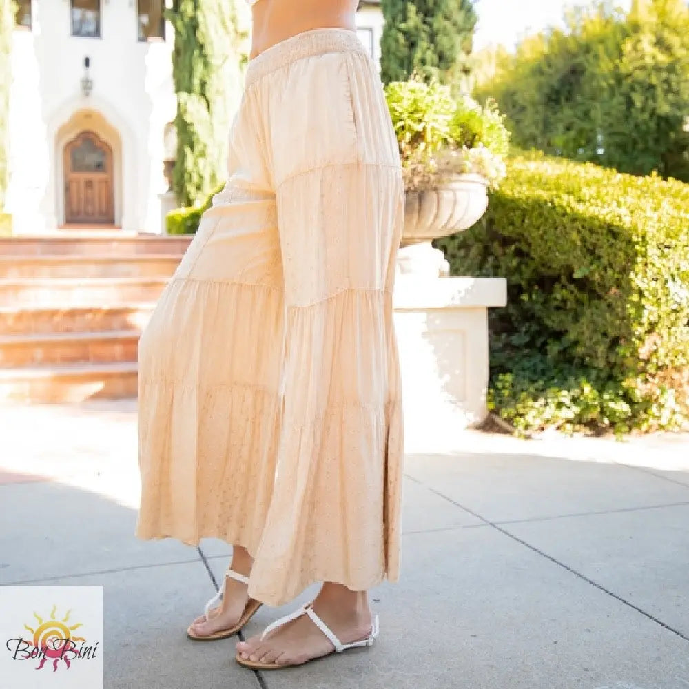 YT Embroidered Patchwork Flare Pants