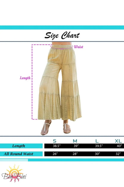 YT Embroidered Patchwork Flare Pants