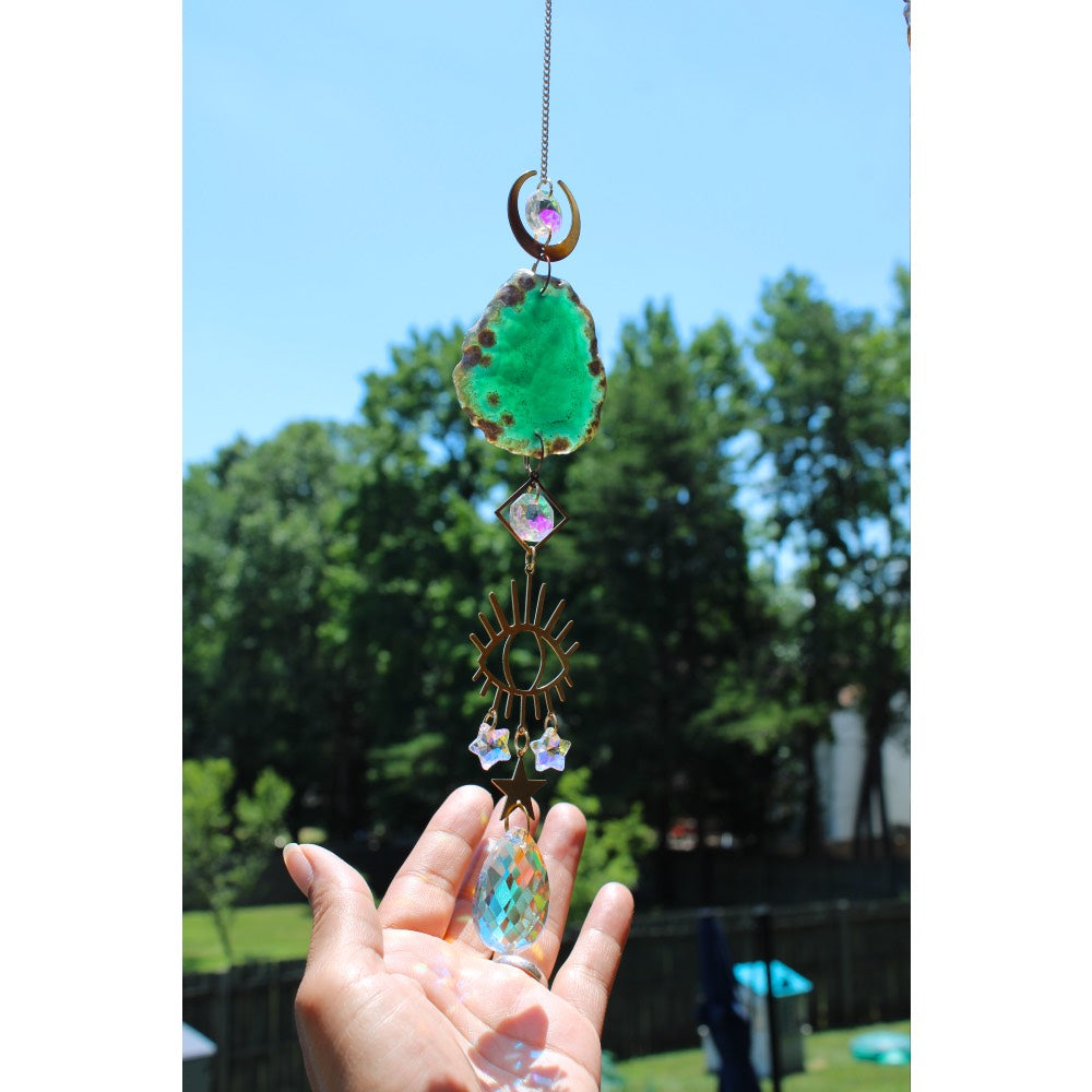 Evil Eye/Agate Crystal Suncatcher