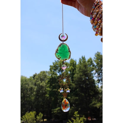 Evil Eye/Agate Crystal Suncatcher