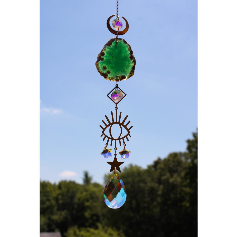 Evil Eye/Agate Crystal Suncatcher
