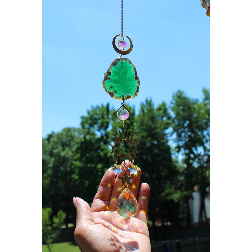 Evil Eye/Agate Crystal Suncatcher