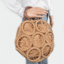 Load image into Gallery viewer, Circling Tide Faux Straw Tote
