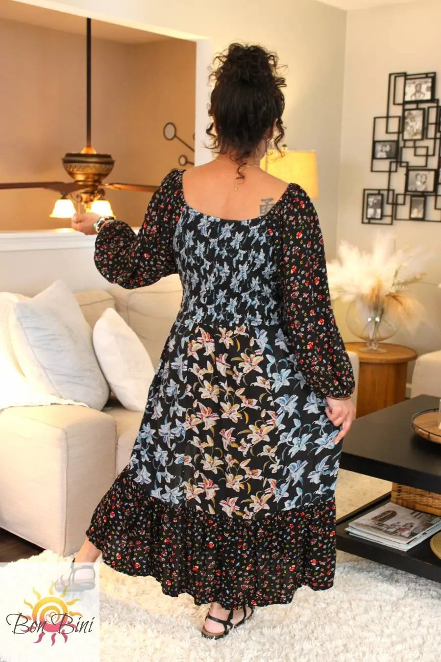 BB Flora Patchwork Midi Dress