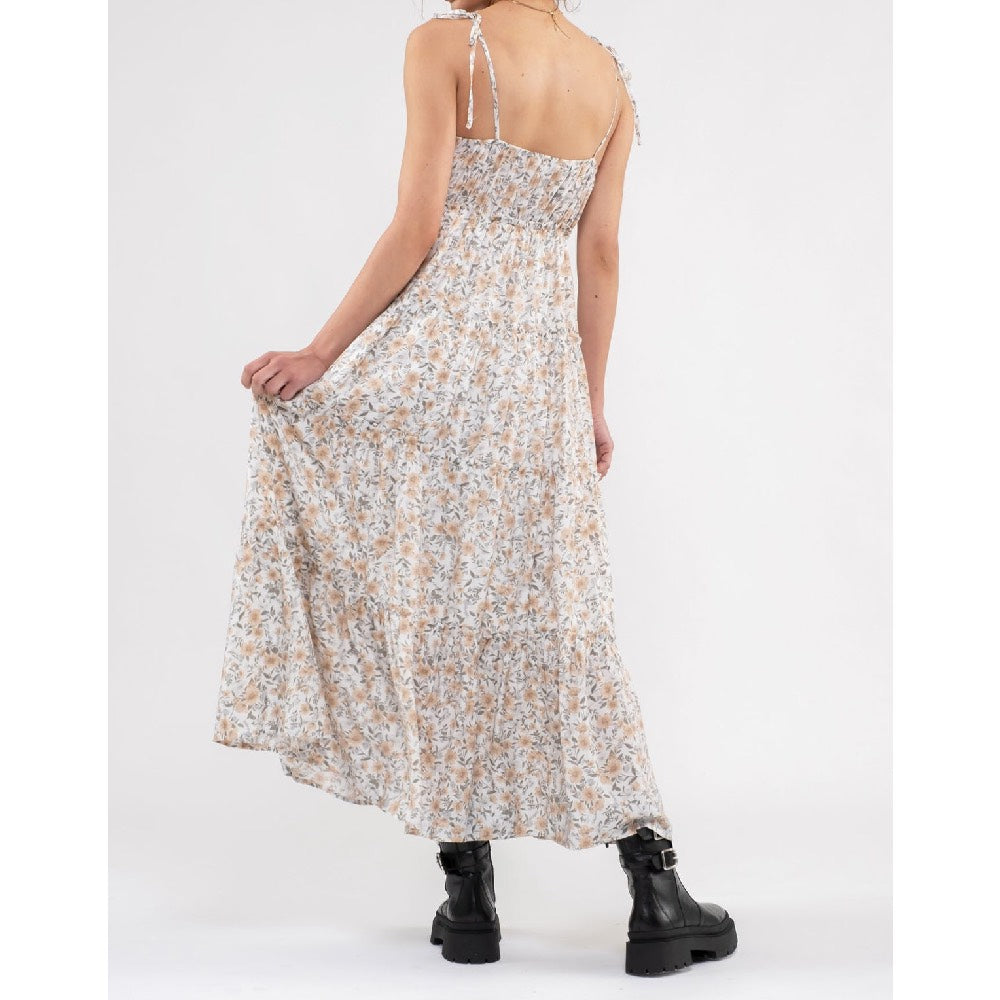 Hazel Floral Shirred Maxi Dress