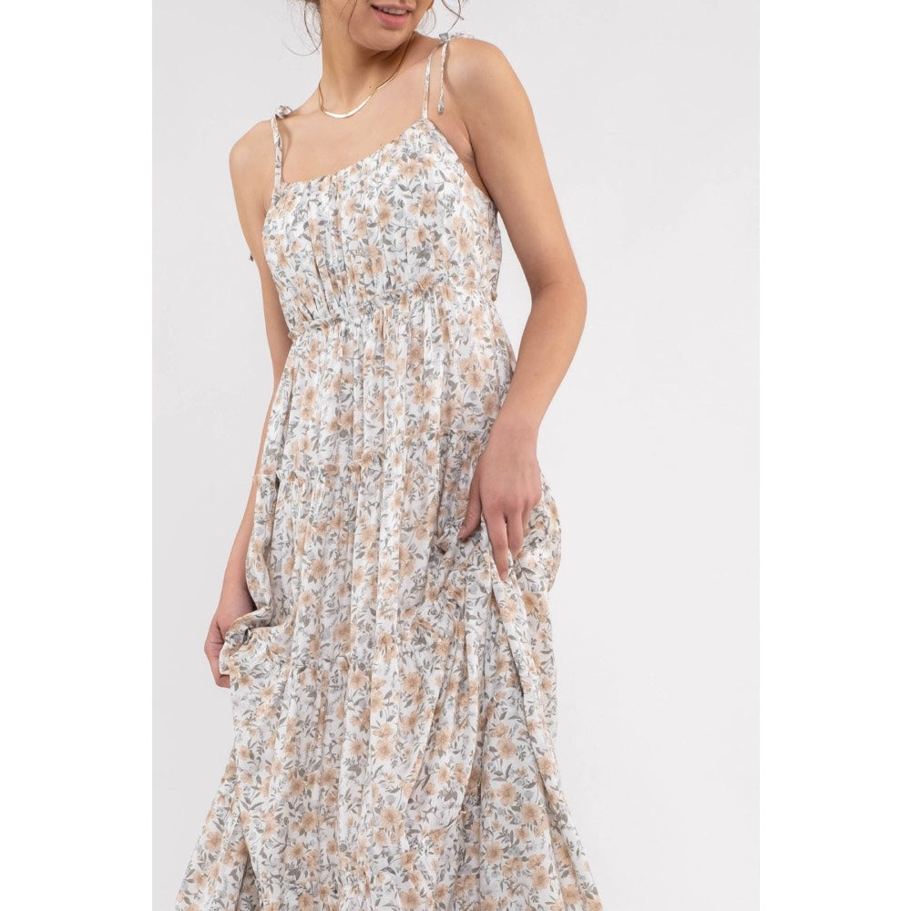 Hazel Floral Shirred Maxi Dress