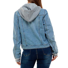 Load image into Gallery viewer, Alice Flowless Hooded Denim Jacket

