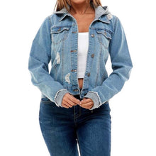 Load image into Gallery viewer, Alice Flowless Hooded Denim Jacket
