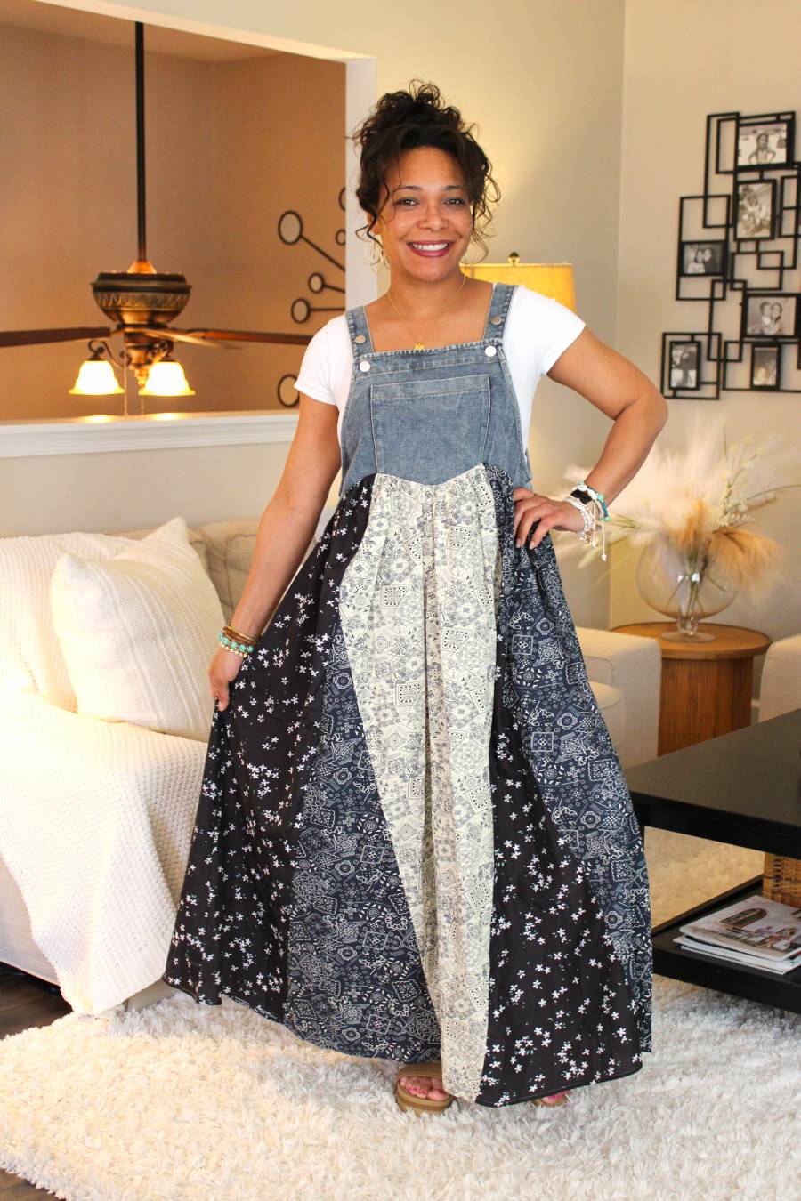 Free Spirited Patchwork Overall Dress