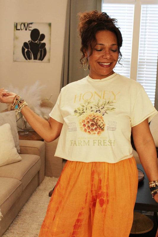 Fresh Honey Vintage Style Long Crop Top