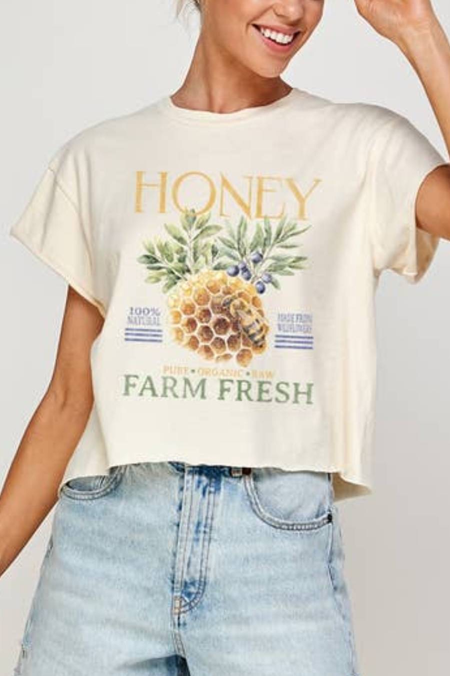 Fresh Honey Vintage Style Long Crop Top