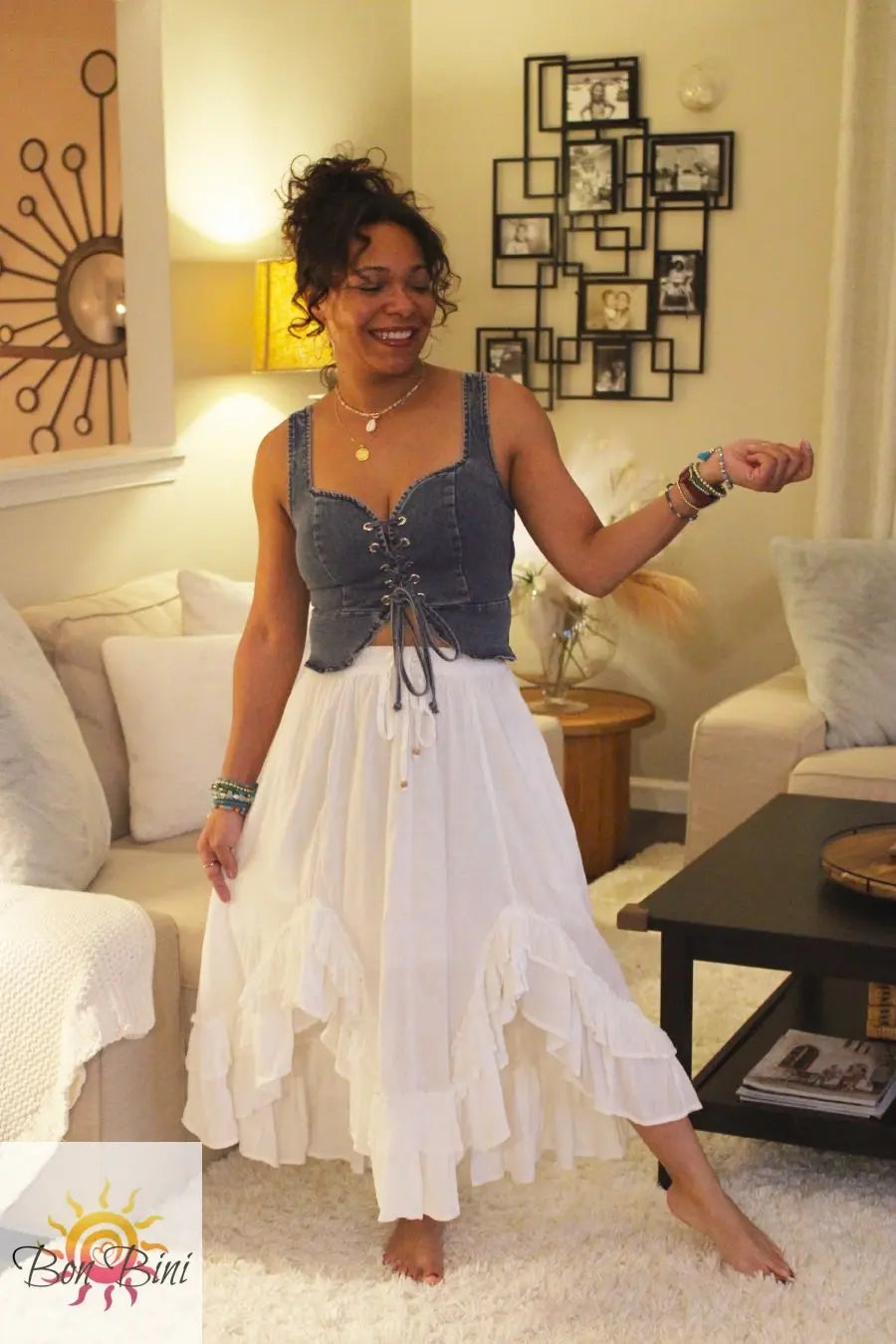YT Frill Paradise Midi Skirt