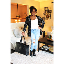 Load image into Gallery viewer, Leann Grid Button Up Top
