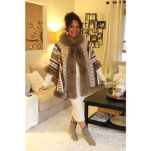 Load image into Gallery viewer, Hot Cocoa Mega Faux Fur Poncho
