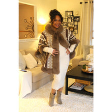 Load image into Gallery viewer, Hot Cocoa Mega Faux Fur Poncho

