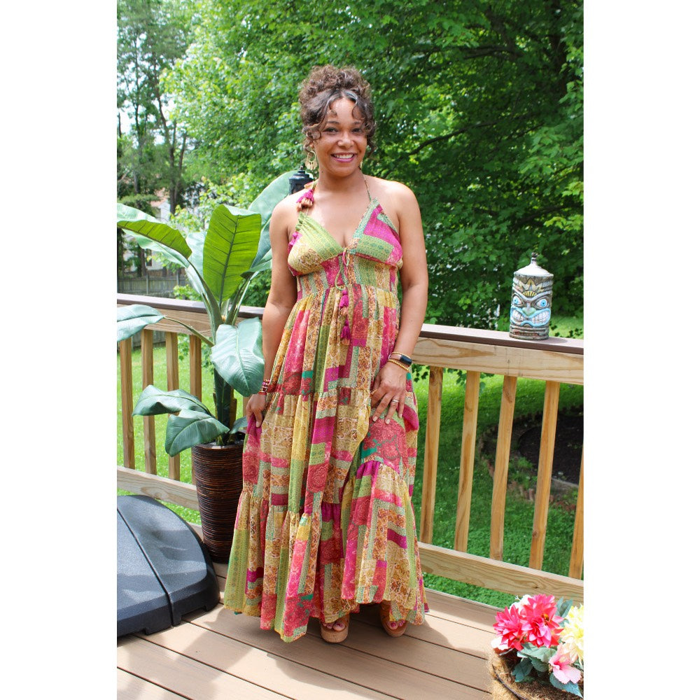 Island Aura Halter Maxi Dress