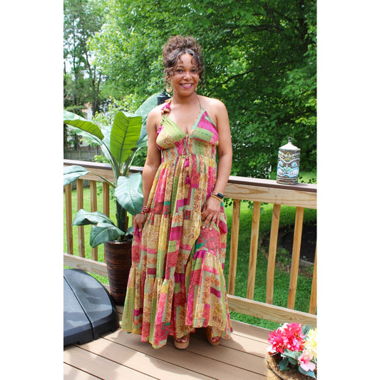 Island Aura Halter Maxi Dress