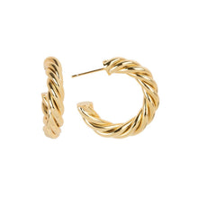 Load image into Gallery viewer, Jade braided Hoop Earrings
