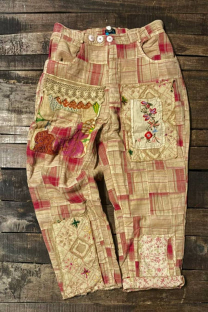 JG Magenta Plaid Traveling On Pants