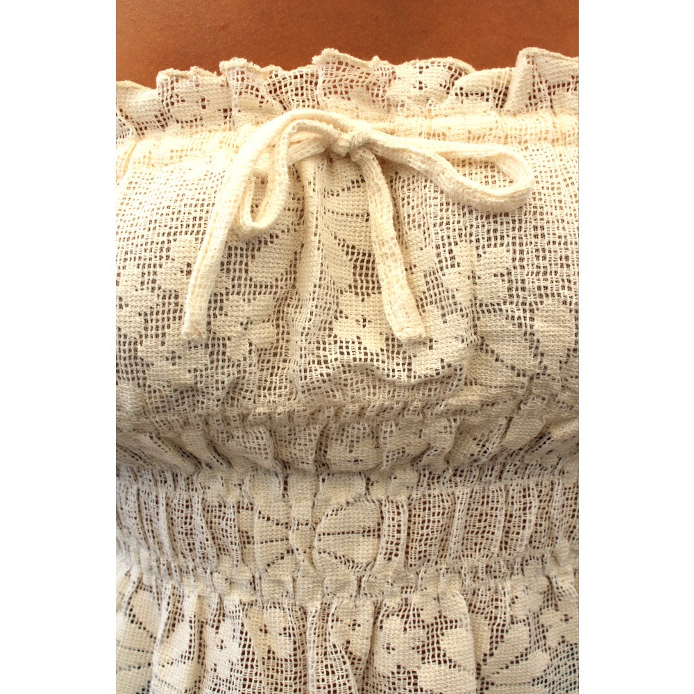 Lace Tie Front Tube Top