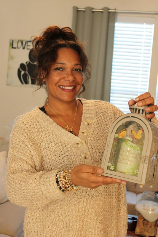 "Our Home God Knows Where We Live" Butterfly Vintage Lantern