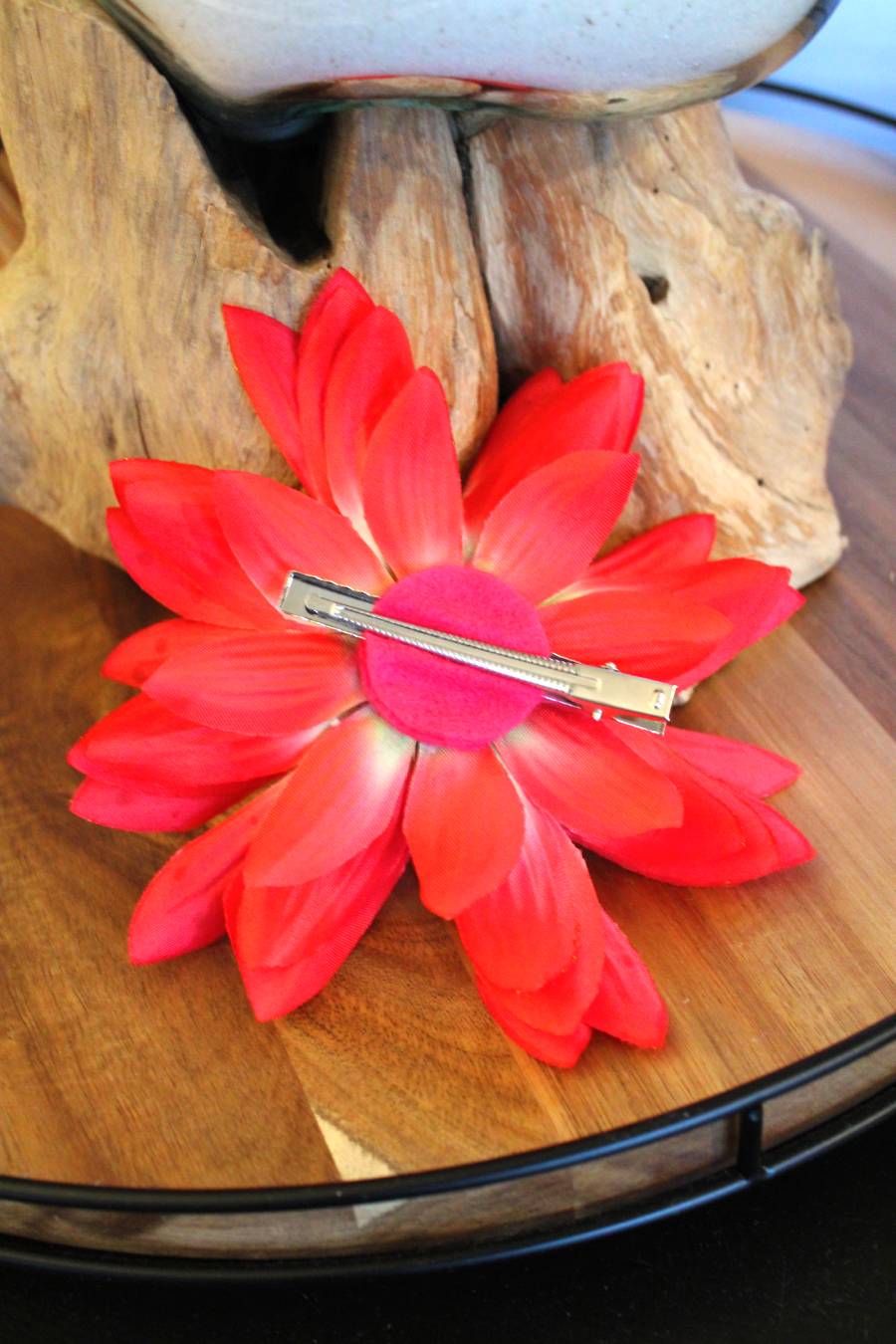 Red Burst Hair Flower