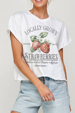 Load image into Gallery viewer, Locally Grown Strawberries Vintage Style Long Crop Top
