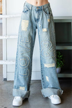 Load image into Gallery viewer, O&amp;H &quot;&amp; Love&quot; Patched Denim Jeans
