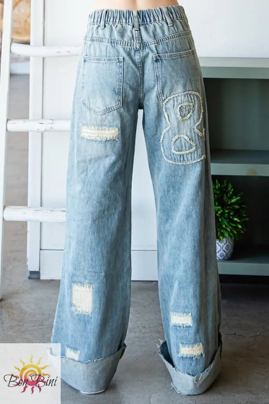 O&H "& Love" Patched Denim Jeans