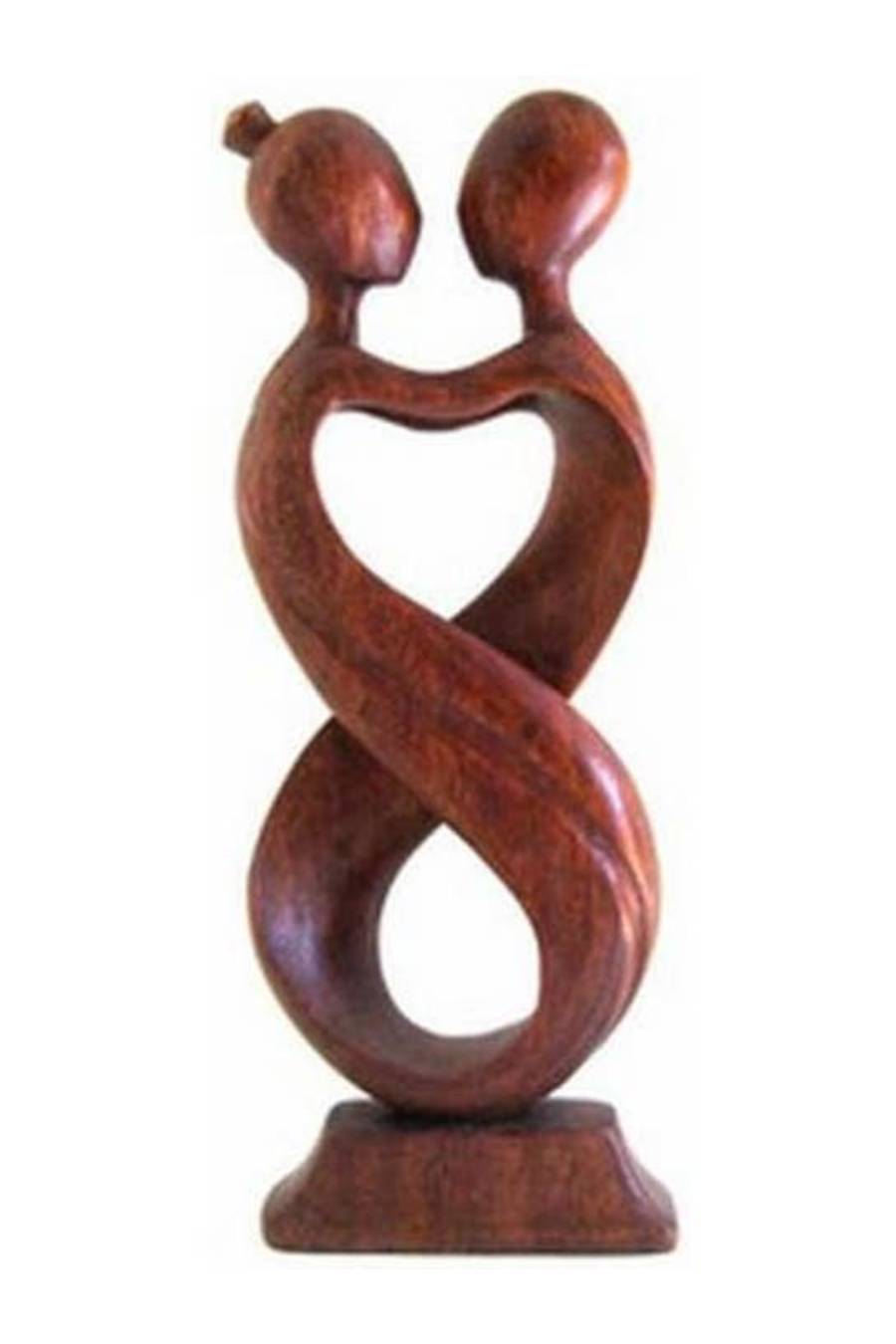 Lovely Hug Wooden Romantic Abstract Couple Figurine Statue