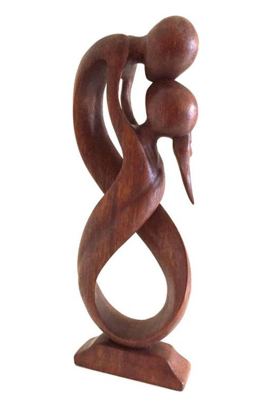 Loving Embrace Wooden Romantic Abstract Figurine Statue