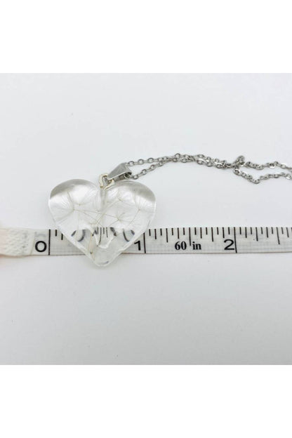 Make A Wish Dandelion Heart Necklace