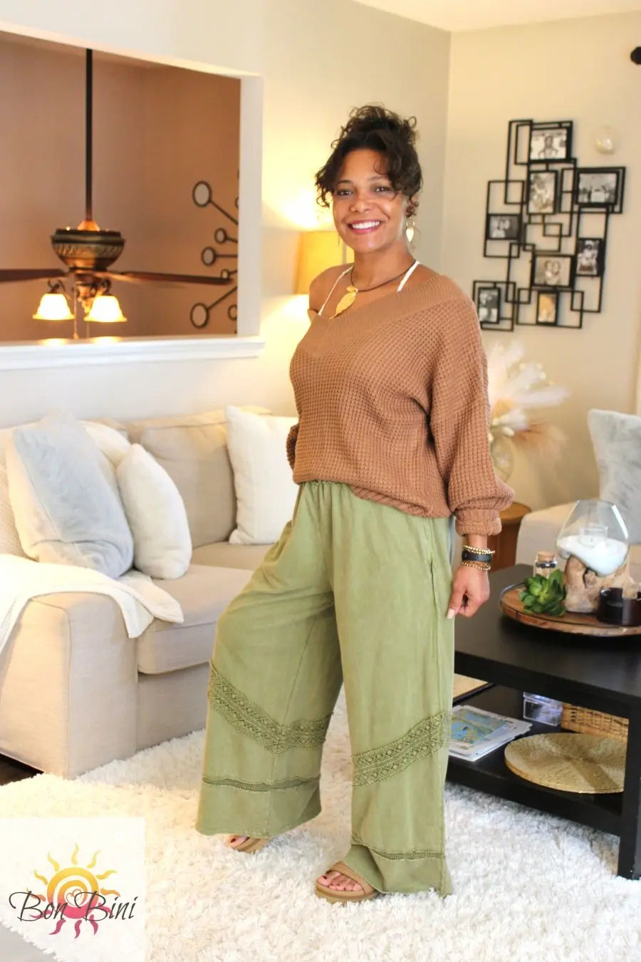 JH Mineral Wash Boho Trim Pants