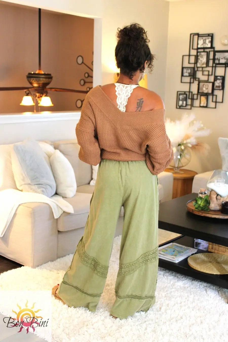 JH Mineral Wash Boho Trim Pants