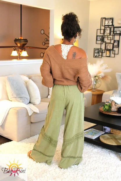 JH Mineral Wash Boho Trim Pants