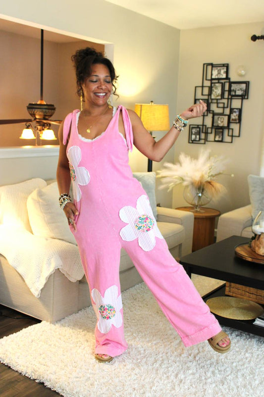 JH Mineral Wash Flower Power Jumpsuit