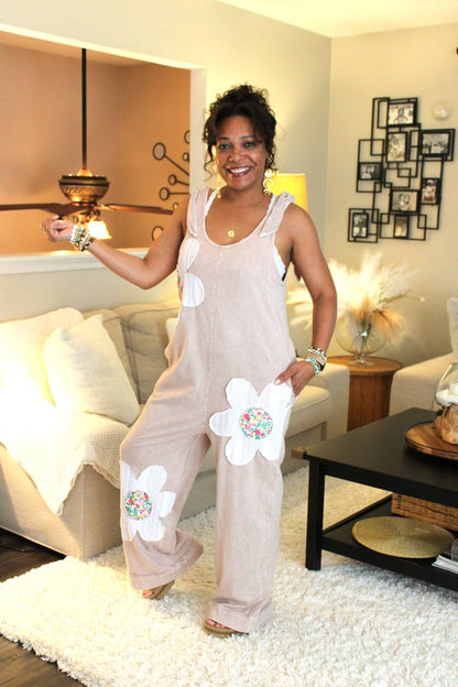 JH Mineral Wash Flower Power Jumpsuit