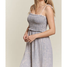Load image into Gallery viewer, Mineral Wash Smocked Jumpsuit
