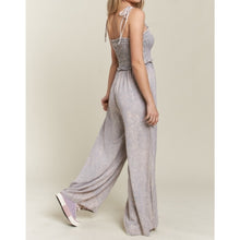 Load image into Gallery viewer, Mineral Wash Smocked Jumpsuit
