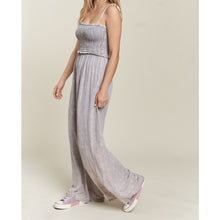 Load image into Gallery viewer, Mineral Wash Smocked Jumpsuit
