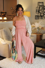 Load image into Gallery viewer, Mineral Wash Smocked Jumpsuit
