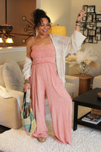 Load image into Gallery viewer, Mineral Wash Smocked Jumpsuit
