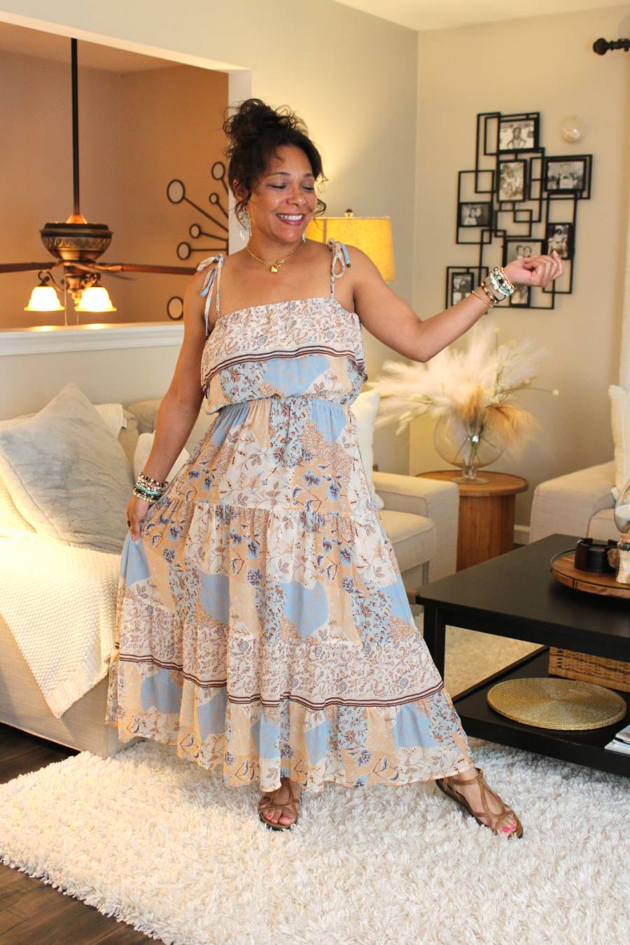 Moon Ruffle Midi Dress