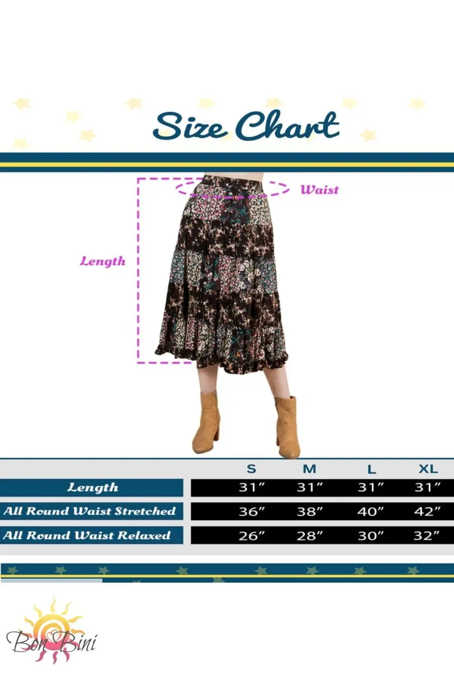 YT Mystical Forest Patchwork Midi Skirt